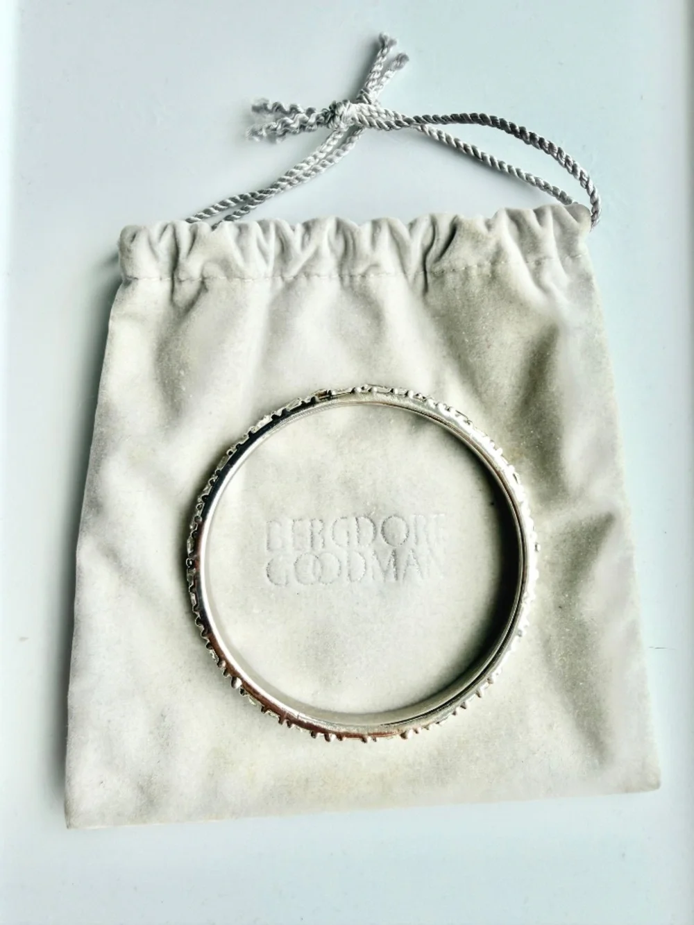 Bergdorf Goodman Sterling Silver & Crystal Bangle Bracelet